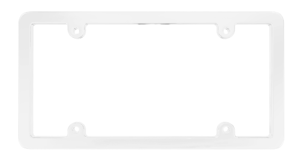 Non Imprinted Plastic License Plate Frames | White Style 1 - Blank