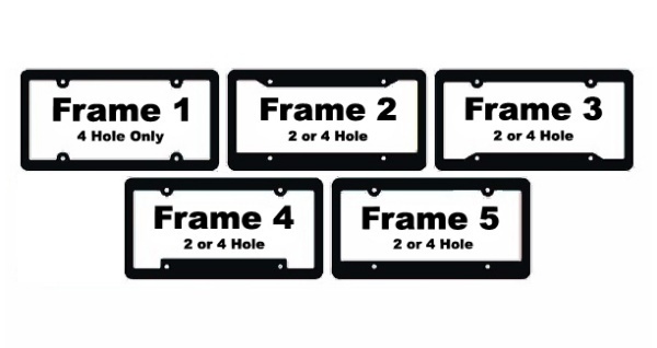 Non Imprinted Plastic License Plate Frames | Available Frame Styles